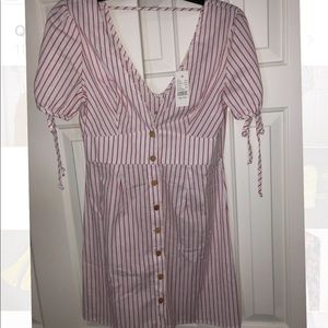 Buttoned Striped mini dress
